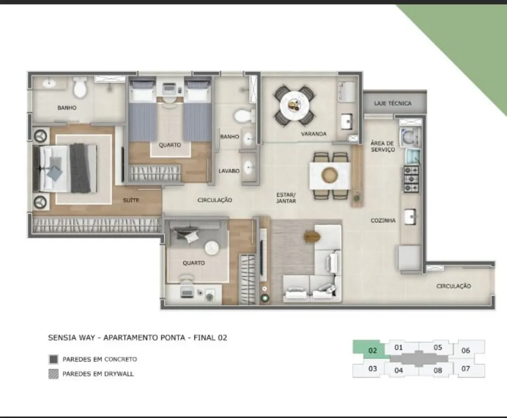 Apartamento, 3 quartos, 73 m² - Foto 2