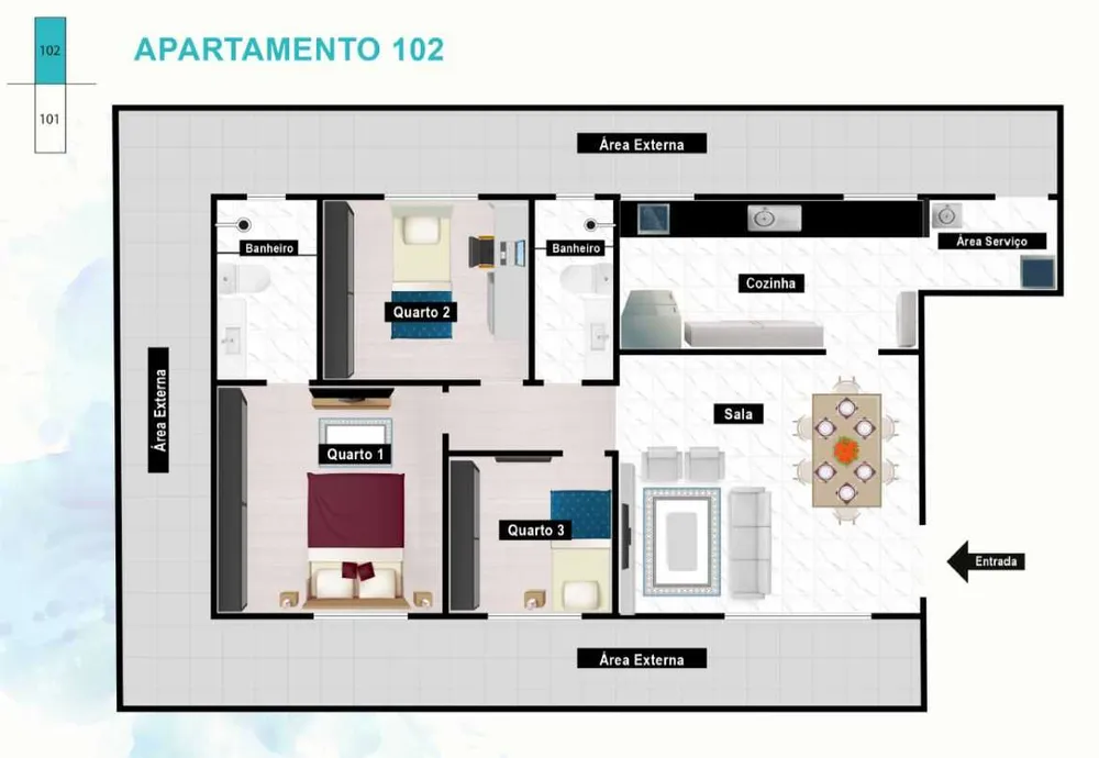 Apartamento, 3 quartos, 56 m² - Foto 8