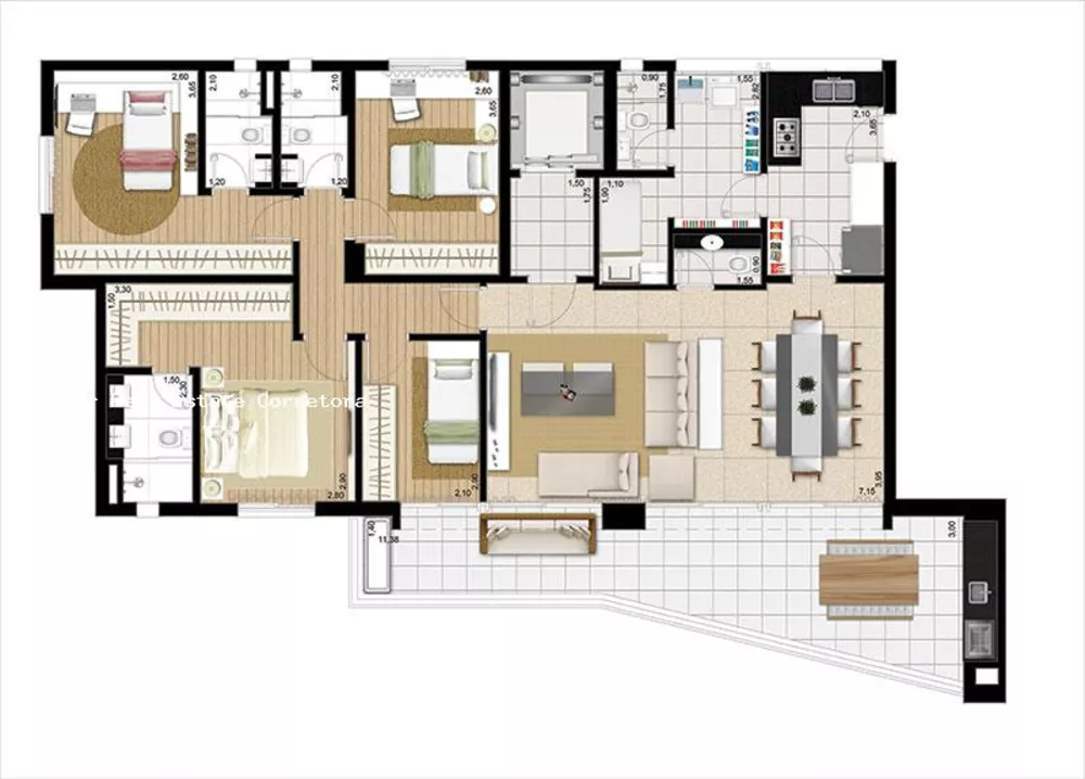 Apartamento à venda com 3 quartos, 143m² - Foto 7