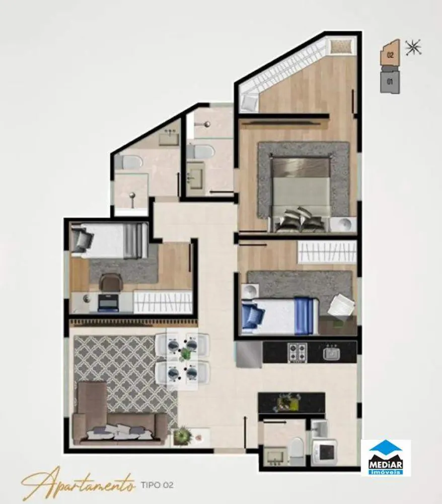 Apartamento, 3 quartos, 71 m² - Foto 5