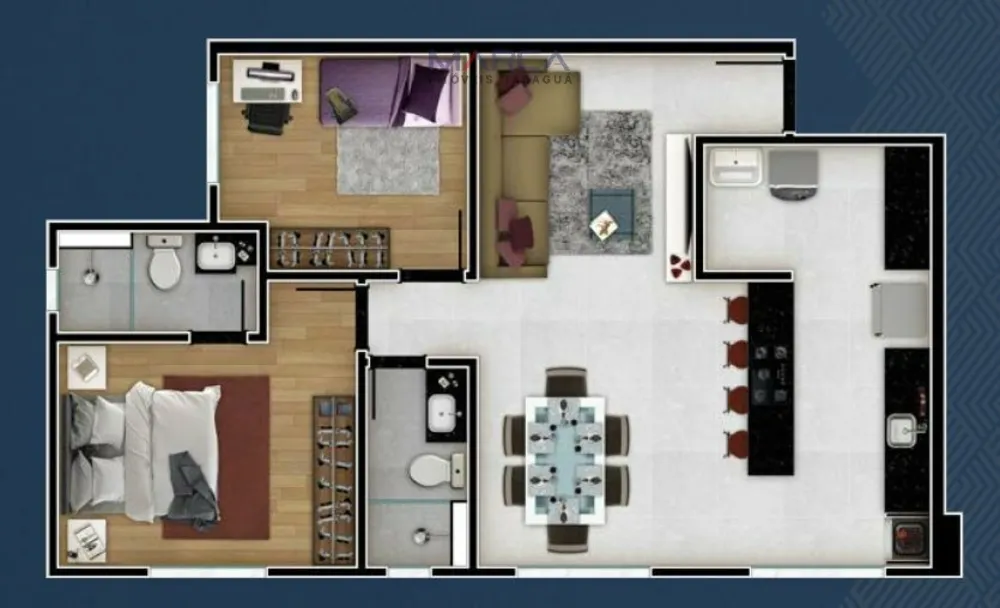 Apartamento, 2 quartos, 53 m² - Foto 2