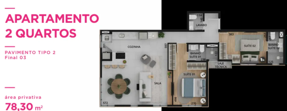 Apartamento, 2 quartos, 61 m² - Foto 2