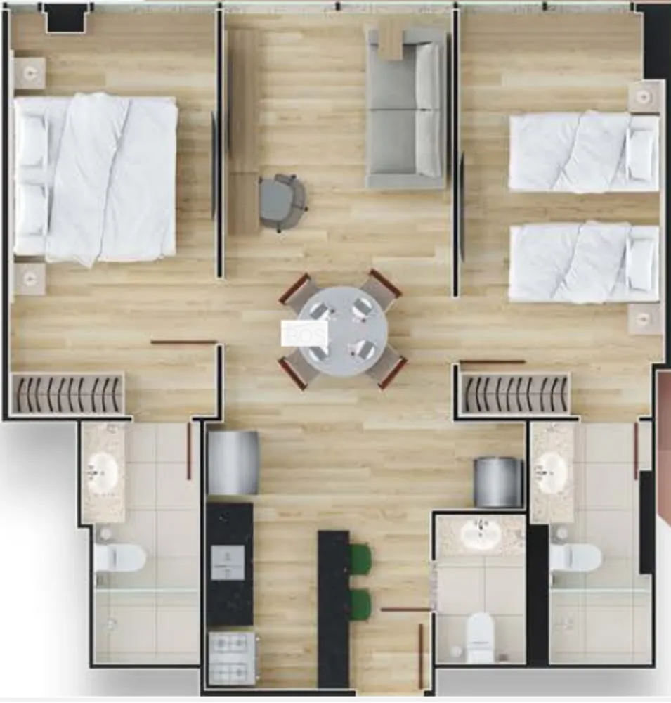 Apartamento, 2 quartos, 66 m² - Foto 2