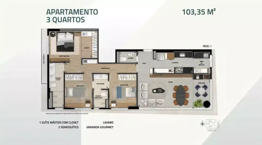 Apartamento, 3 quartos, 103 m² - Foto 5