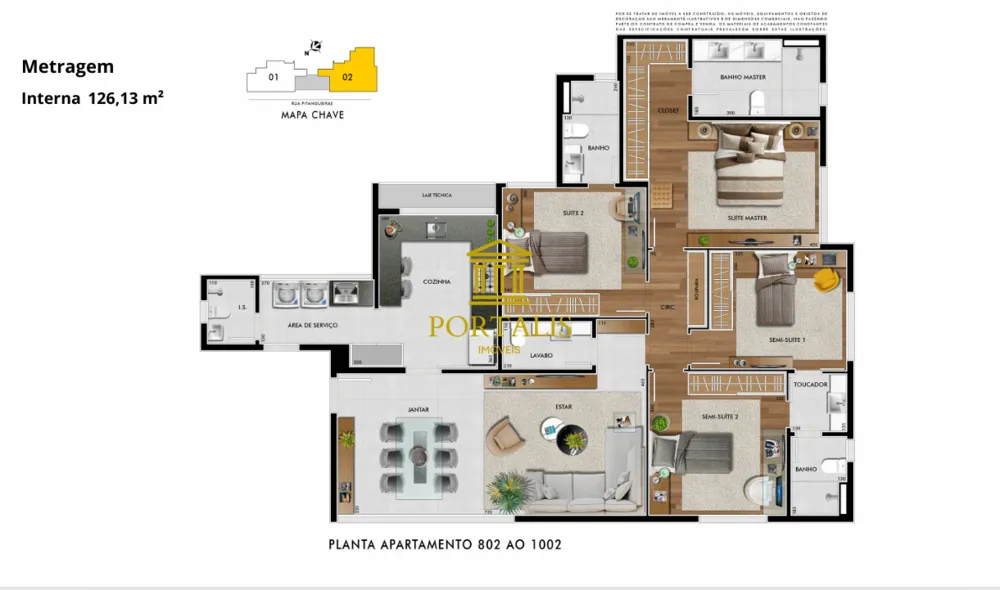 Apartamento, 4 quartos, 156 m² - Foto 1
