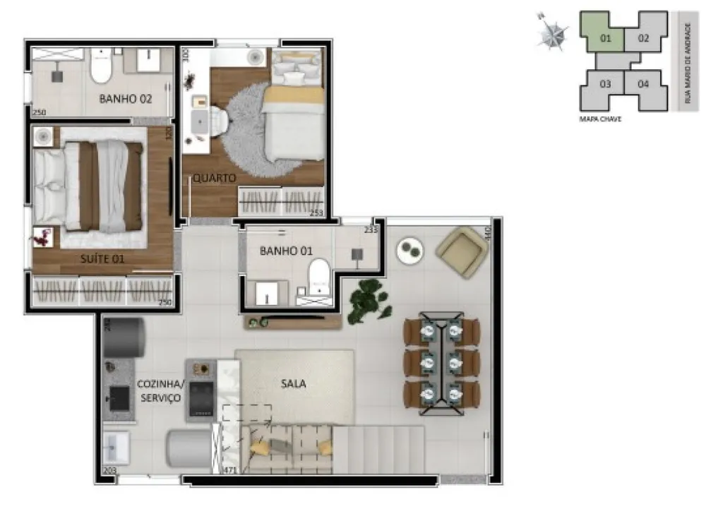 Cobertura, 2 quartos, 107 m² - Foto 1