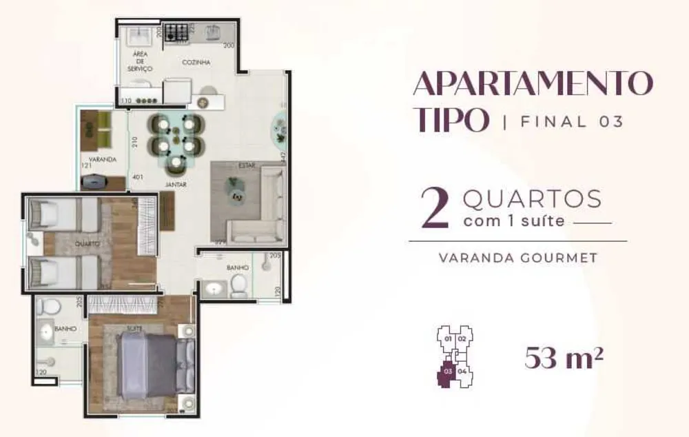 Apartamento, 2 quartos, 53 m² - Foto 8