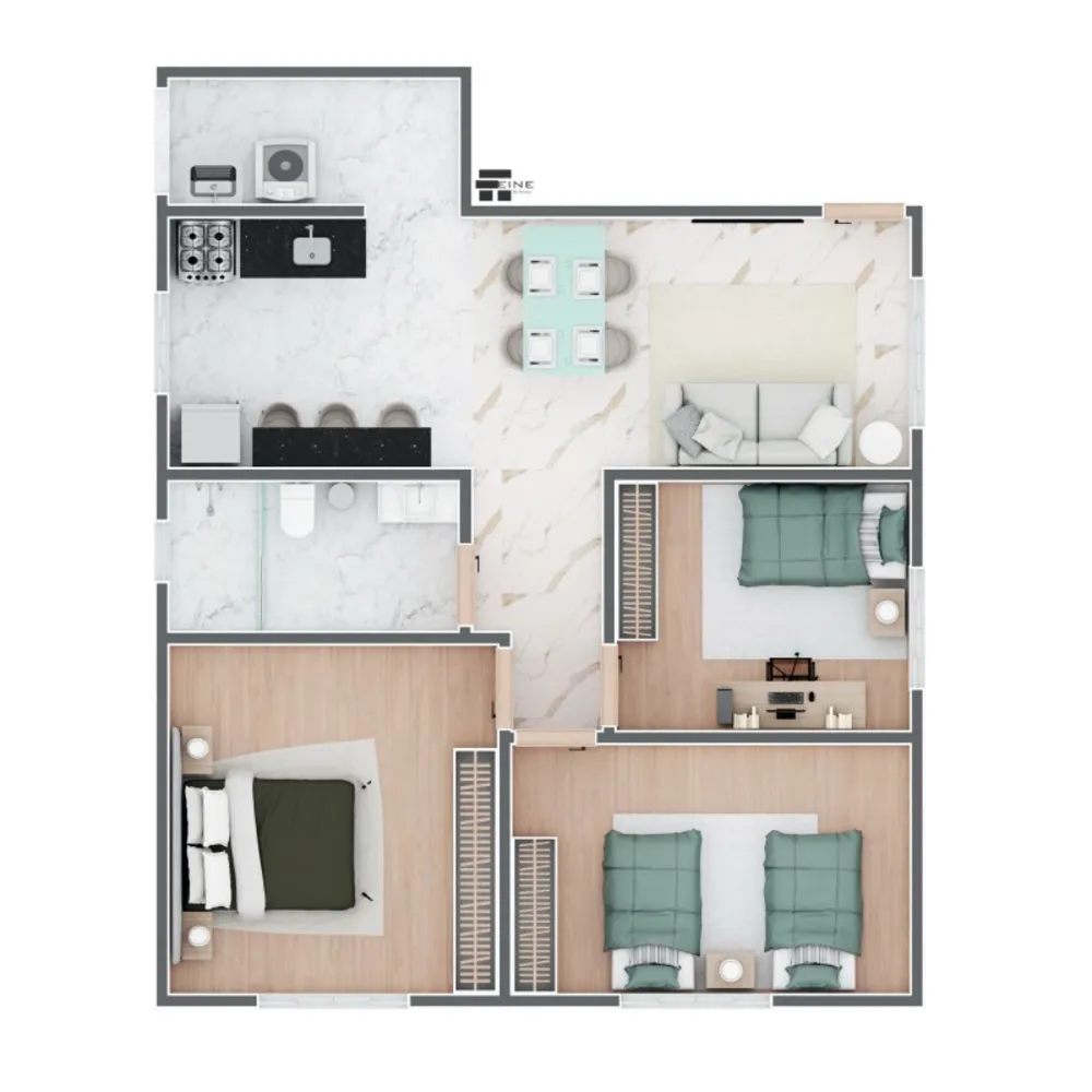 Apartamento, 3 quartos, 80 m² - Foto 1