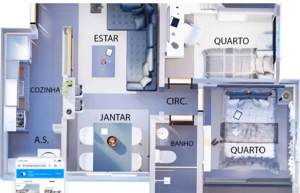 Apartamento, 2 quartos, 45 m² - Foto 2