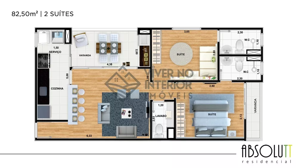 Apartamento à venda com 2 quartos, 82m² - Foto 4