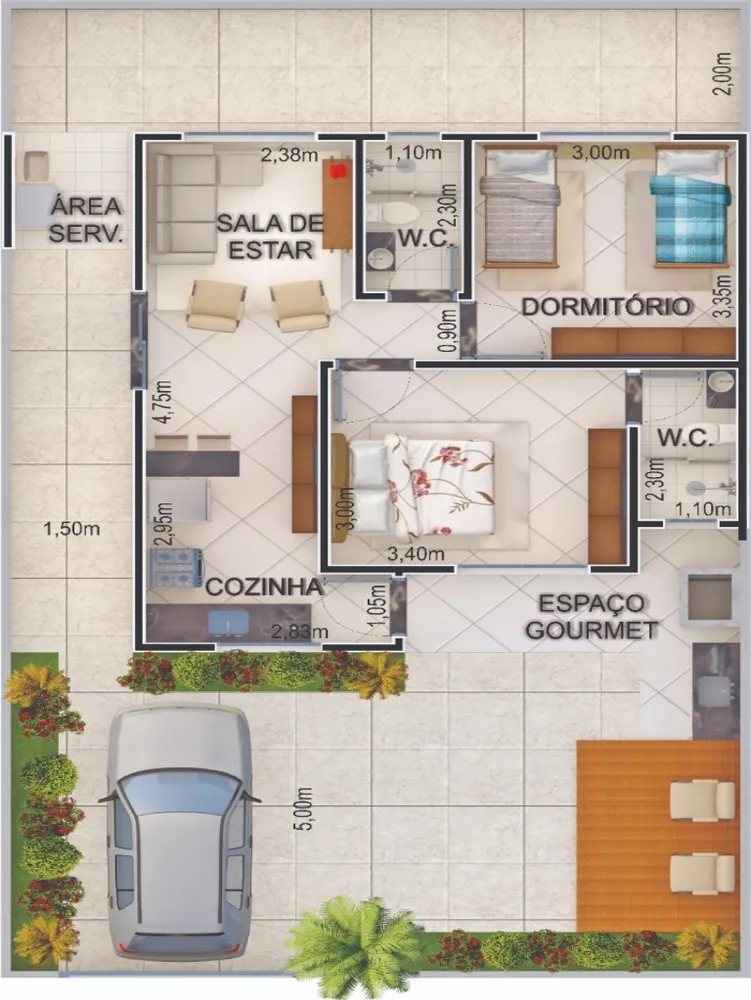 Casa, 2 quartos, 58 m² - Foto 8