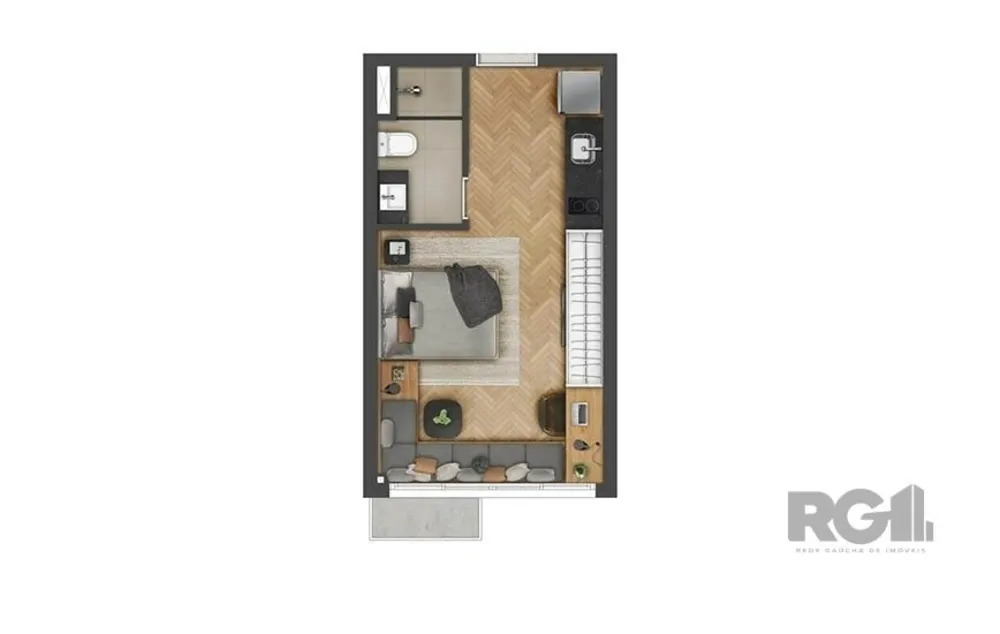 Kitnet-Studio, 28 m² - Foto 1