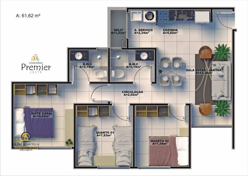 Apartamento, 3 quartos, 62 m² - Foto 11