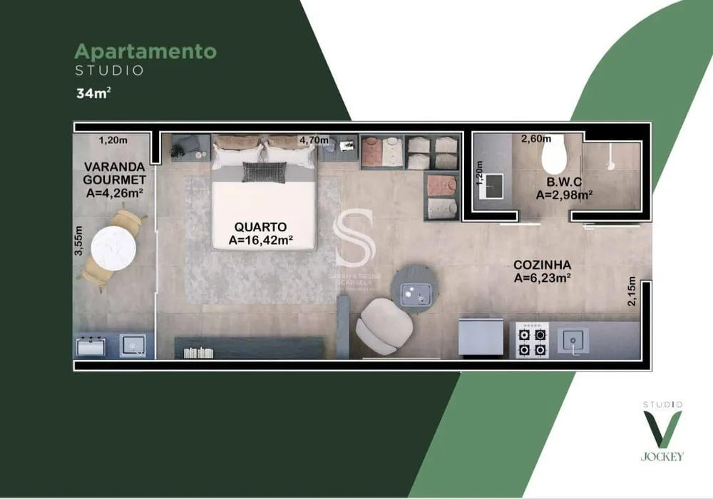 Apartamento, 1 quarto, 34 m² - Foto 1