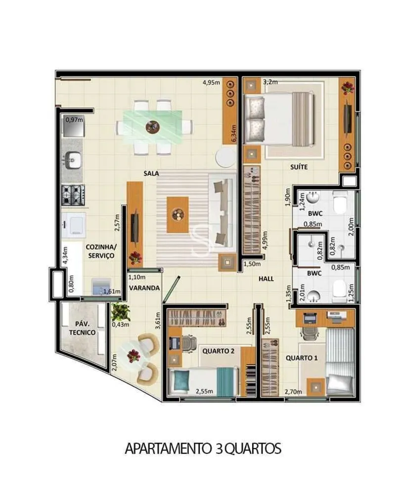 Apartamento, 3 quartos, 72 m² - Foto 11