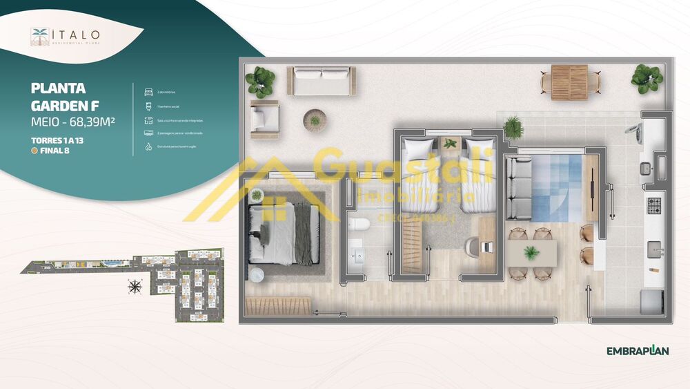Apartamento, 2 quartos, 49 m² - Foto 2