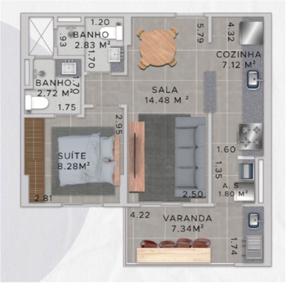 Apartamento, 1 quarto, 54 m² - Foto 5
