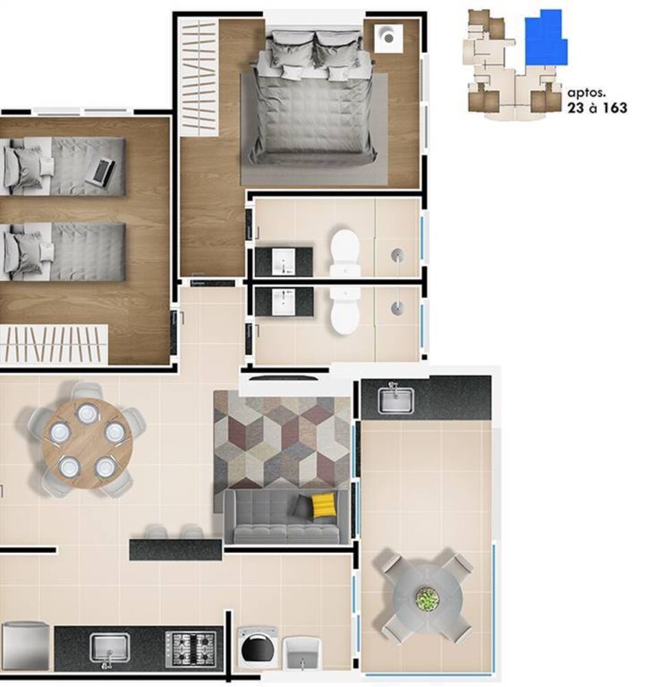 Apartamento, 2 quartos, 70 m² - Foto 2