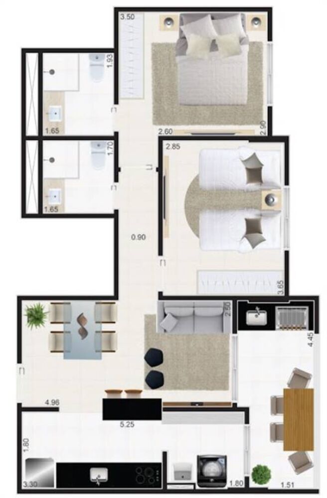 Apartamento, 2 quartos, 68 m² - Foto 2