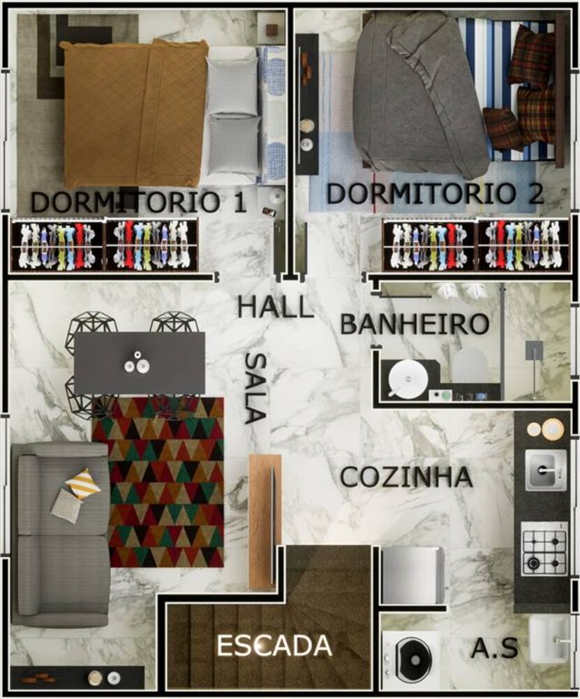 Sobrado, 2 quartos, 49 m² - Foto 5