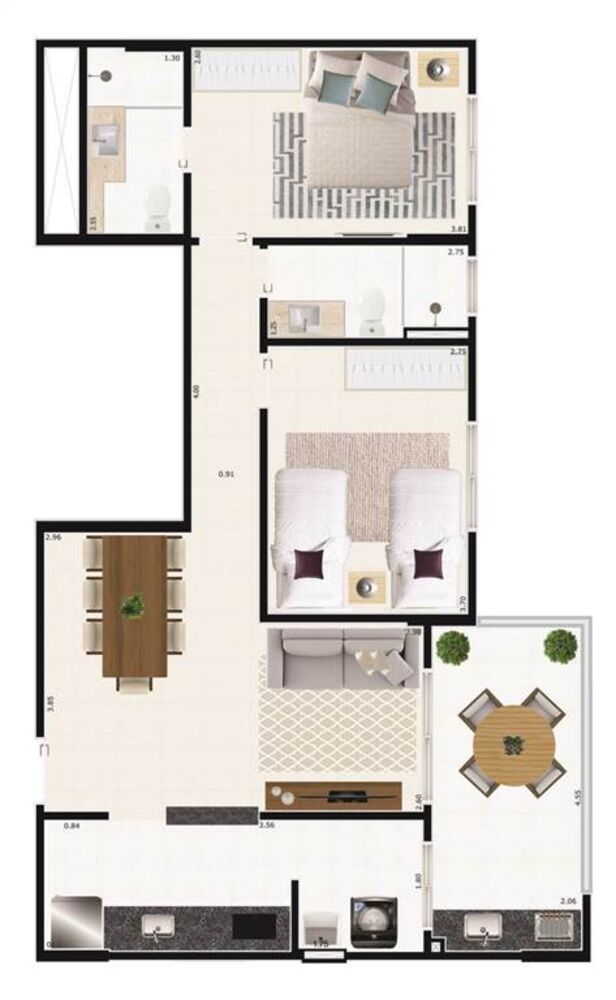 Apartamento, 2 quartos, 77 m² - Foto 2