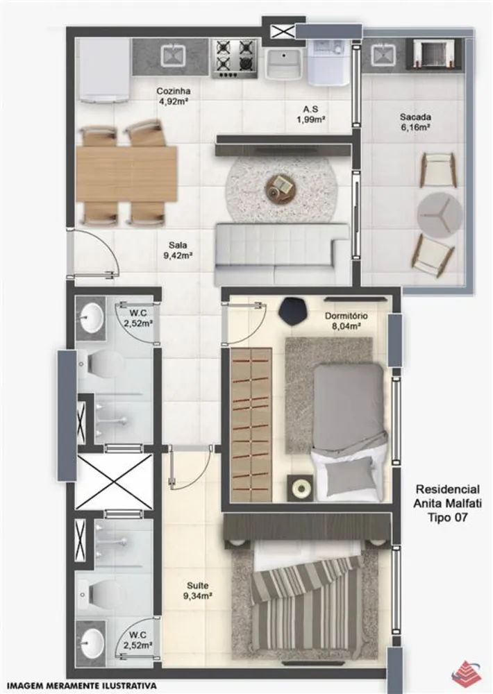 Apartamento, 2 quartos, 55 m² - Foto 6