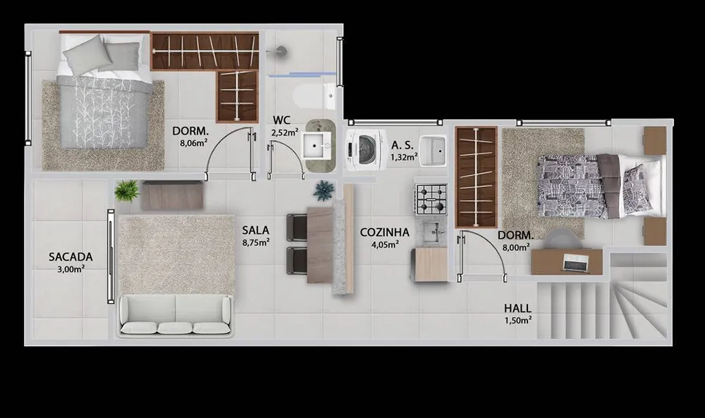 Casa de Condomínio, 2 quartos - Foto 6