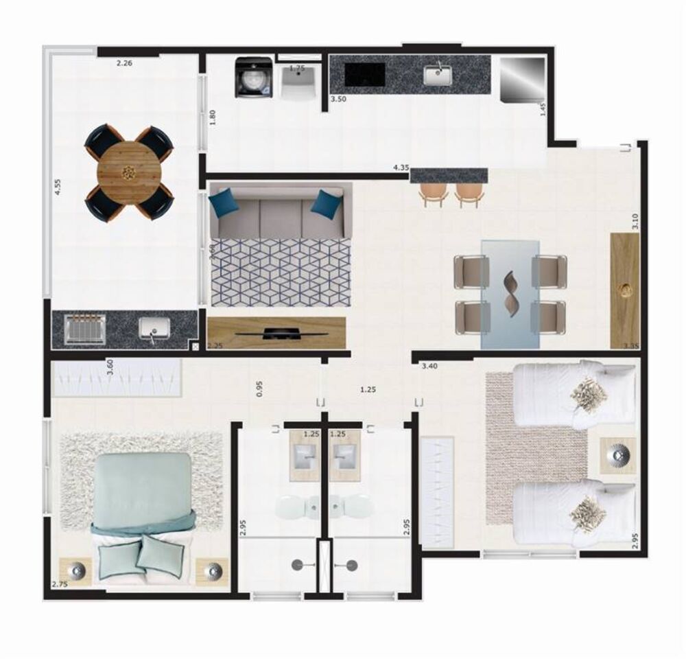 Apartamento, 2 quartos, 75 m² - Foto 4