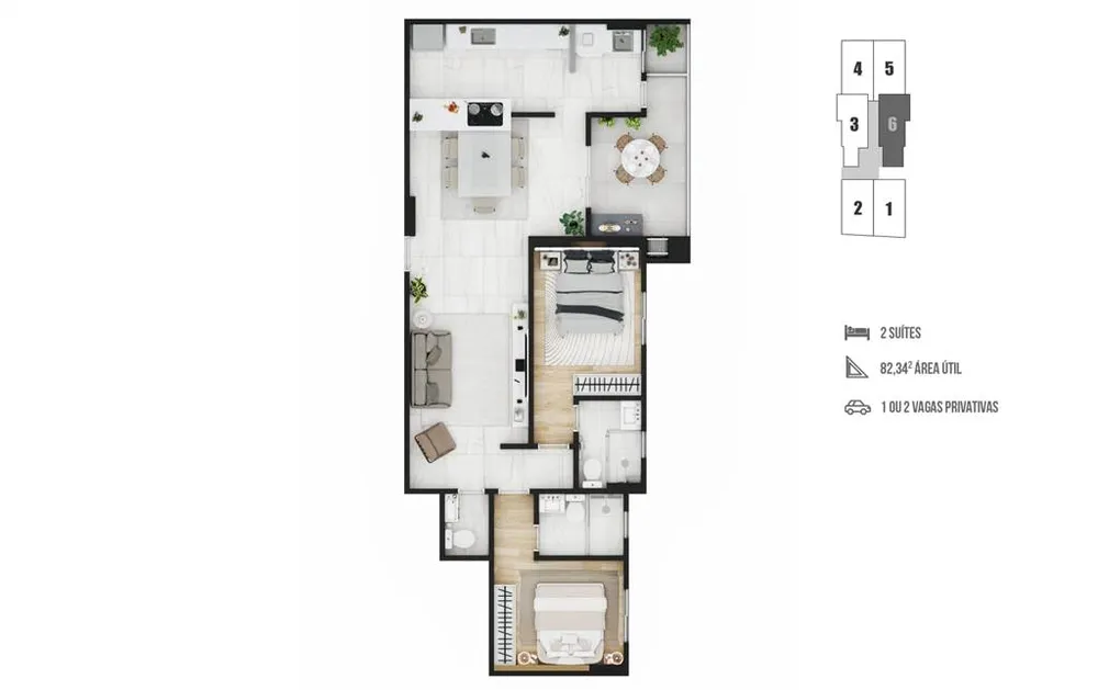 Apartamento, 2 quartos, 82 m² - Foto 2