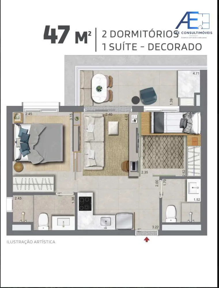Apartamento, 2 quartos, 42 m² - Foto 10