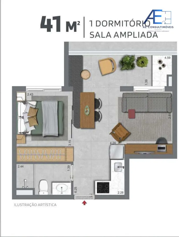 Apartamento, 2 quartos, 42 m² - Foto 9