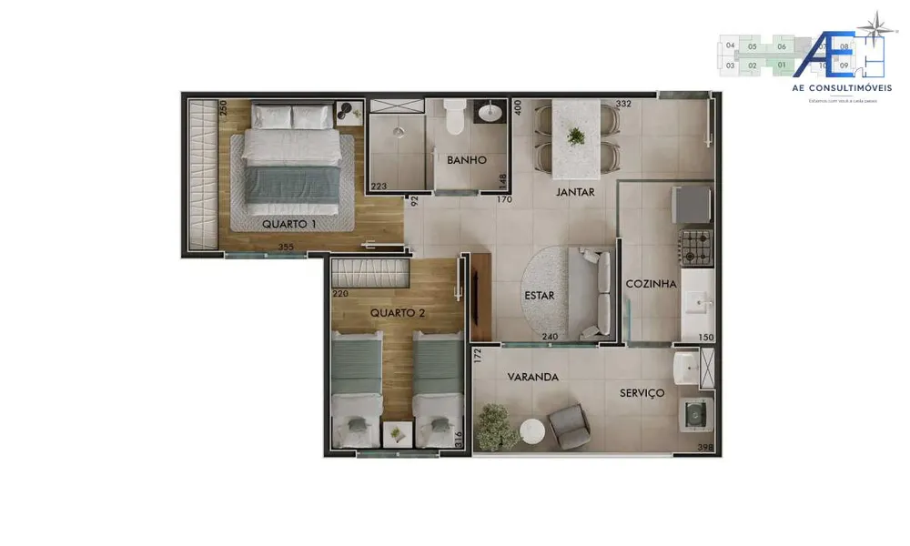 Apartamento, 2 quartos, 46 m² - Foto 12