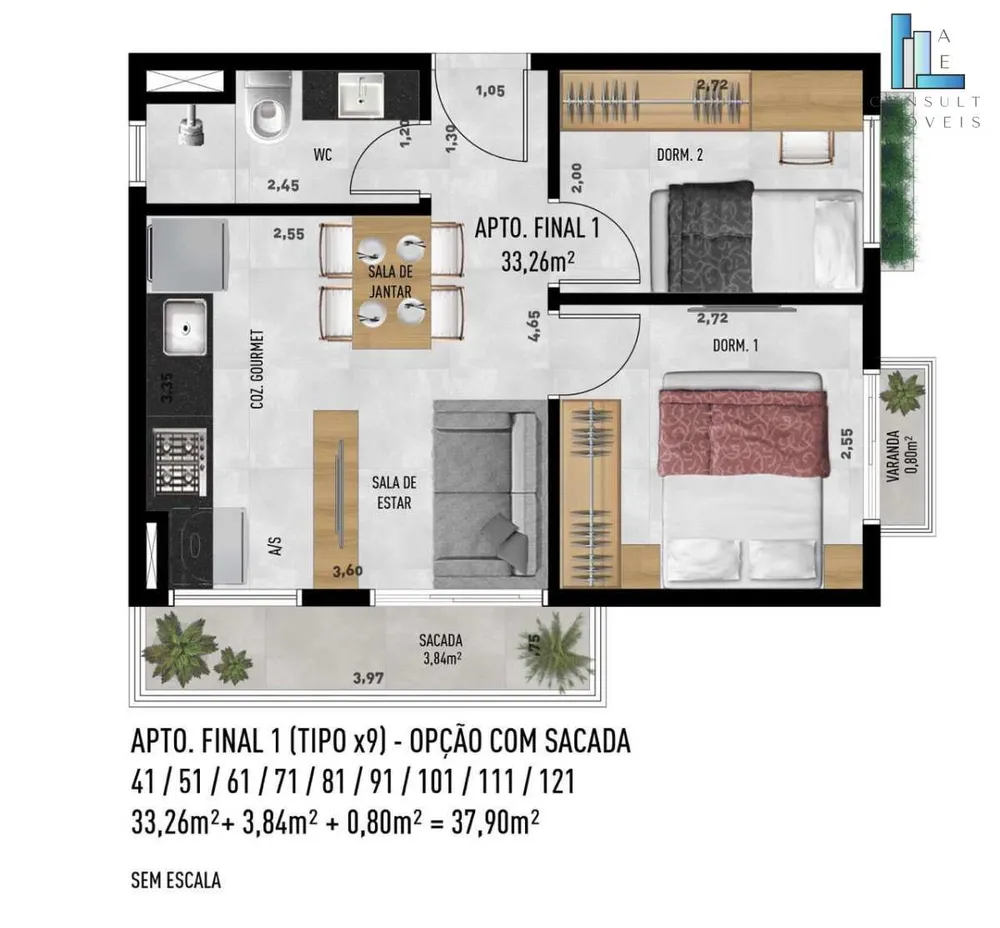 Apartamento, 1 quarto, 31 m² - Foto 11