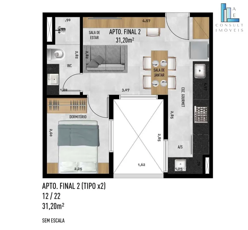Apartamento, 2 quartos, 38 m² - Foto 12