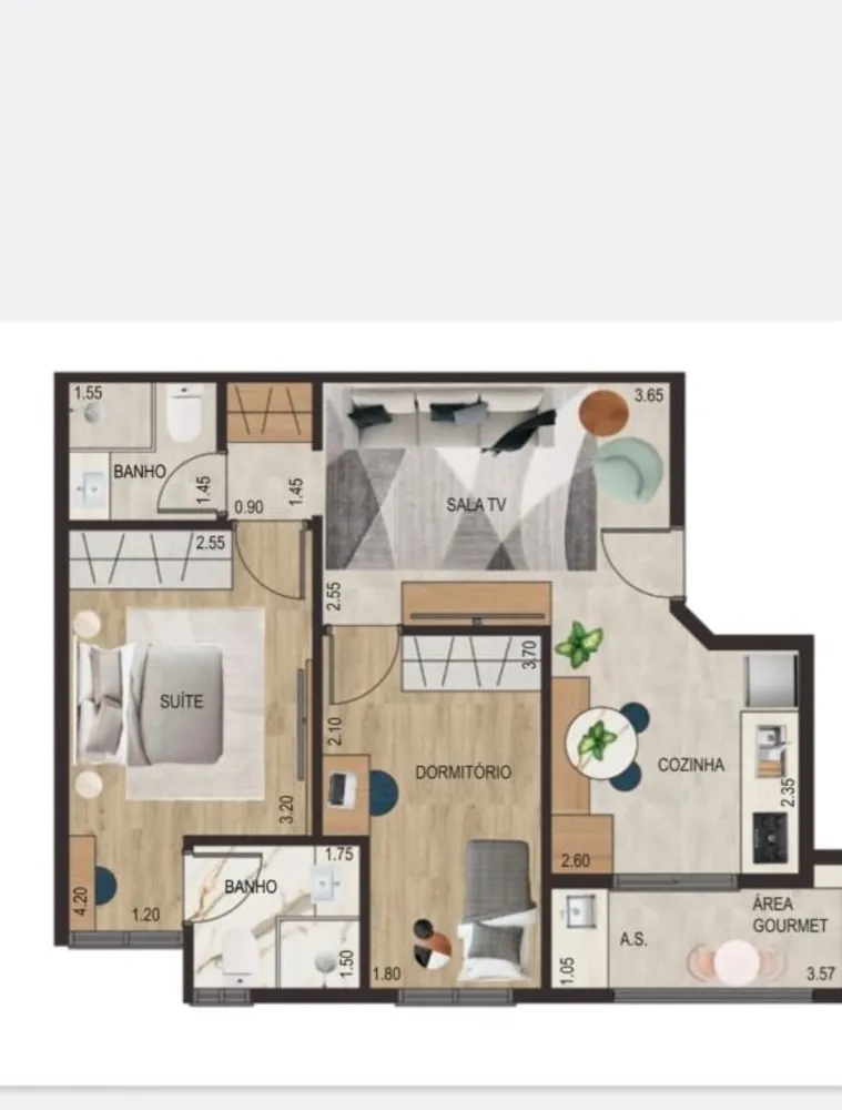 Apartamento, 2 quartos, 50 m² - Foto 3