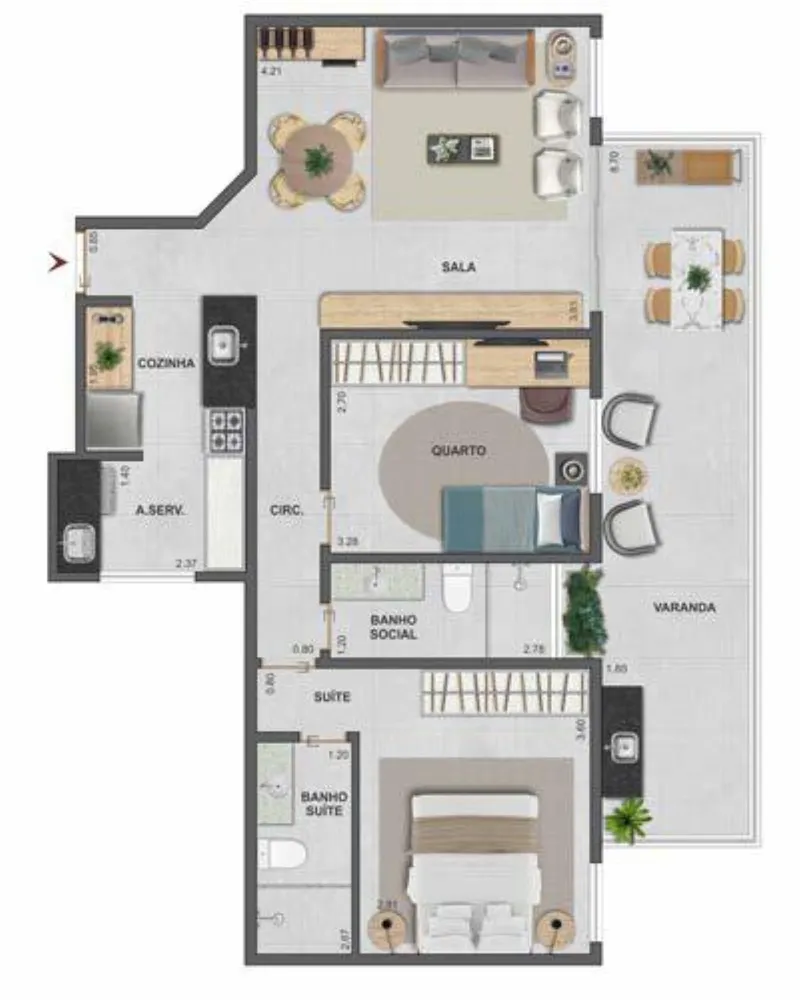 Cobertura, 3 quartos, 165 m² - Foto 8