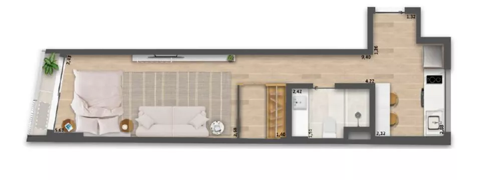 Cobertura, 1 quarto, 62 m² - Foto 17