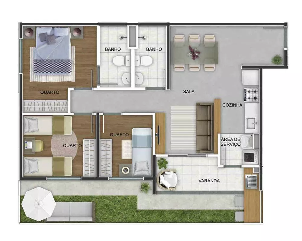 Apartamento, 3 quartos, 63 m² - Foto 54