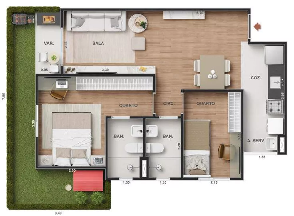 Cobertura, 2 quartos, 103 m² - Foto 21