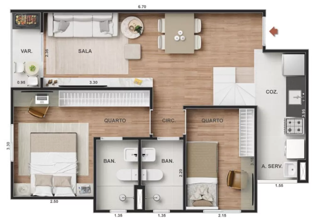 Cobertura, 2 quartos, 103 m² - Foto 30