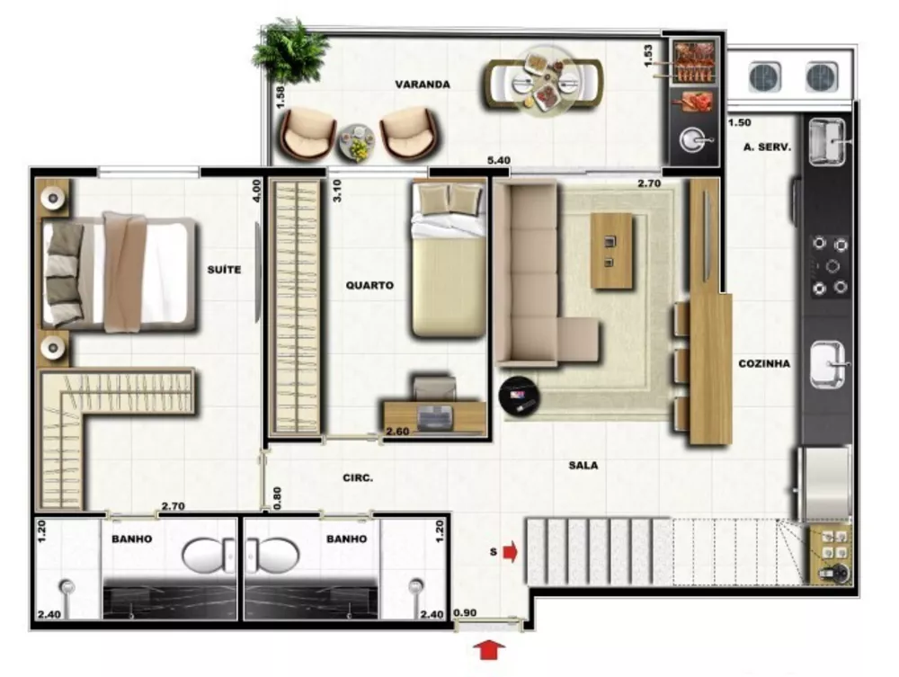 Cobertura, 4 quartos, 164 m² - Foto 2
