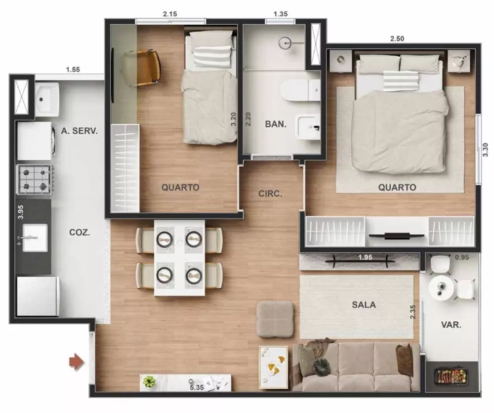 Apartamento, 1 quarto, 35 m² - Foto 18