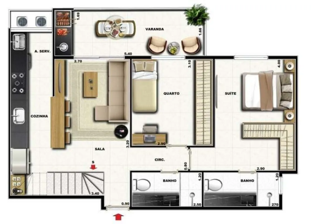 Apartamento, 3 quartos, 82 m² - Foto 56