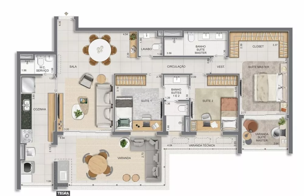 Apartamento, 3 quartos, 123 m² - Foto 64