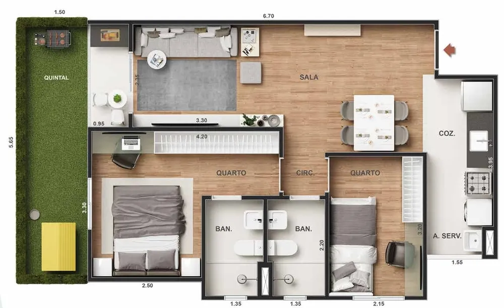 Apartamento, 2 quartos, 50 m² - Foto 27