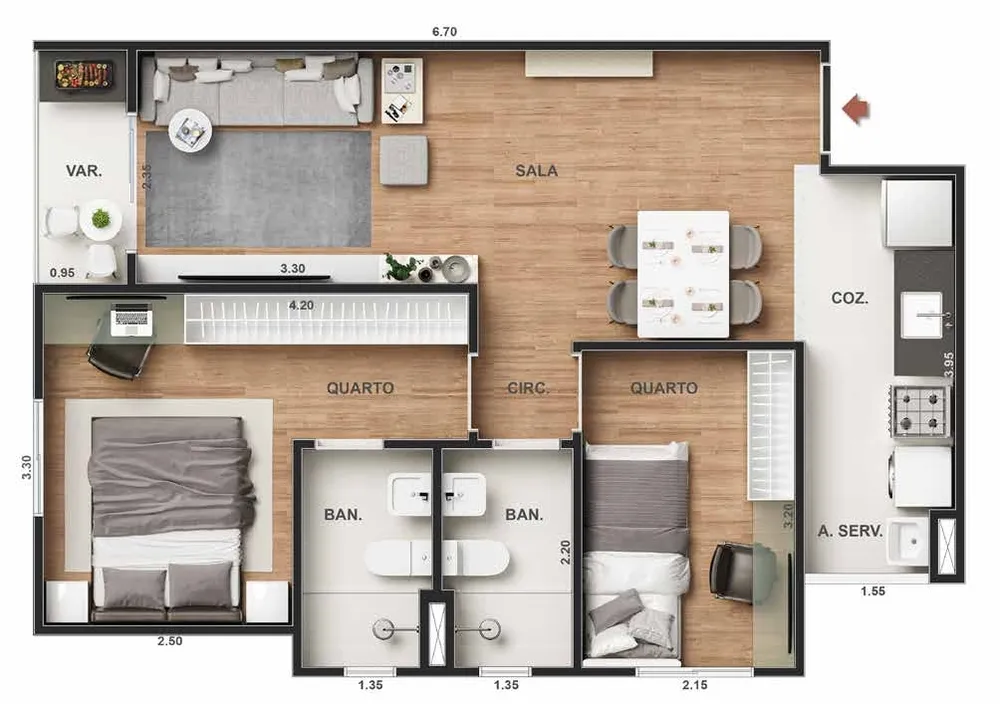Apartamento, 2 quartos, 50 m² - Foto 24