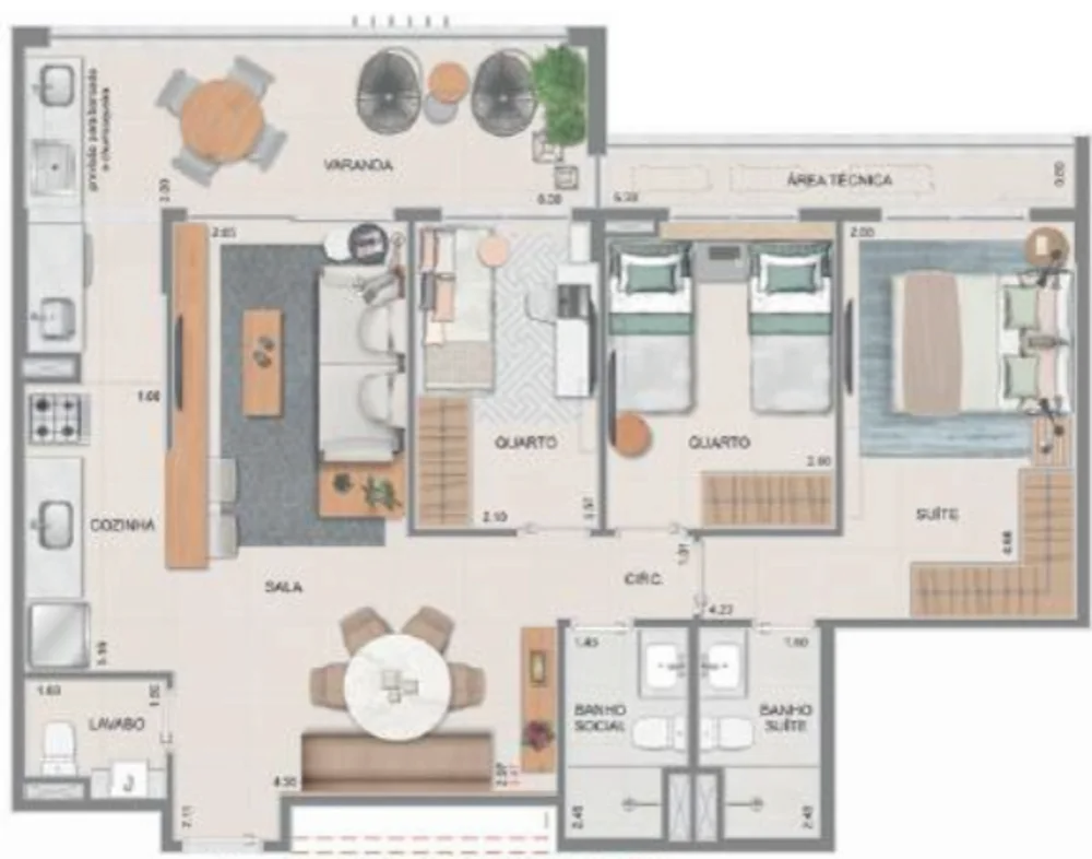 Apartamento, 2 quartos, 77 m² - Foto 21