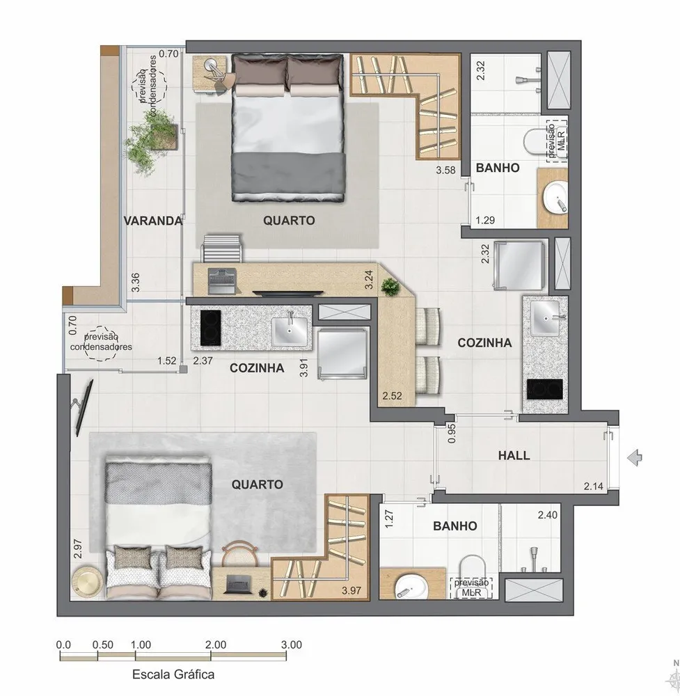 Cobertura, 1 quarto, 67 m² - Foto 55