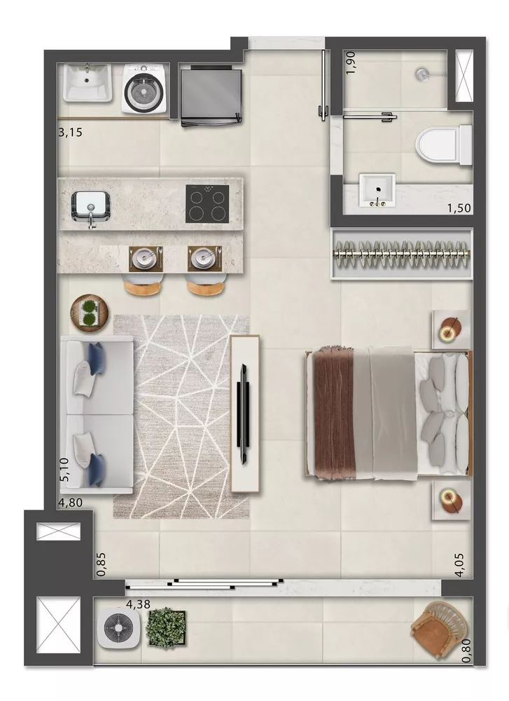 Apartamento, 1 quarto, 66 m² - Foto 36