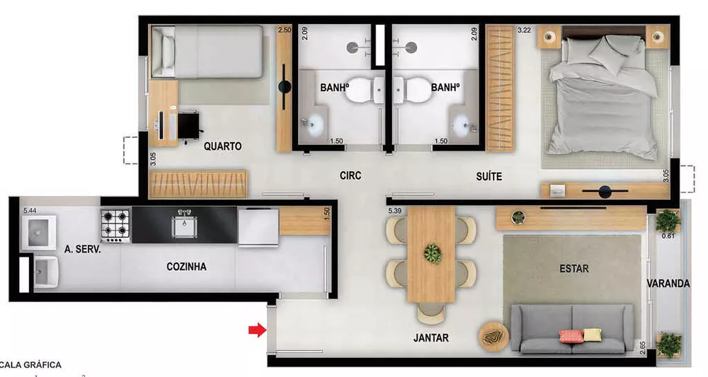 Apartamento, 2 quartos, 57 m² - Foto 16